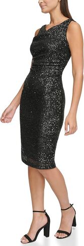 فستان نسائي من Kensie ذو رقبة متدلية مزين بالترتر in Kuwait