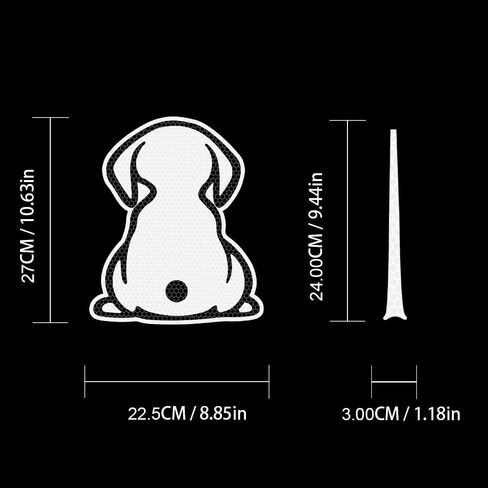 Reflective Puppy Decal for Rear Windshield,Cute Back Dog Car Sticker Rear Wiper Decal Funny Dog Moving Tail Stickers Reflecitve for Car Rear Wiper Decal (White, Filled) in Saudi Arabia