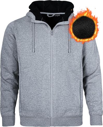 Men's Sherpa Bonded Fleece Hoodie - Warm & Comfortable Full-Zip Hoodie for Cold Weather in Saudi Arabia