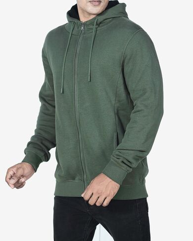 Men's Sherpa Bonded Fleece Hoodie - Warm & Comfortable Full-Zip Hoodie for Cold Weather in Saudi Arabia