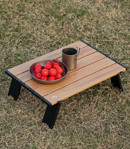 Ultralight Compact Mini Folding Alu. Table (Nature - S) | with Carry Bag, for Camping Backpacking Hiking Beach Picnic in Kuwait