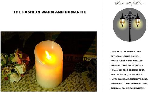 Miracle Candle,Flameless Butterfly Pattern Plastic LED Magical Wobble Candle，Wax Pillar with Moving Flame (D) in Saudi Arabia