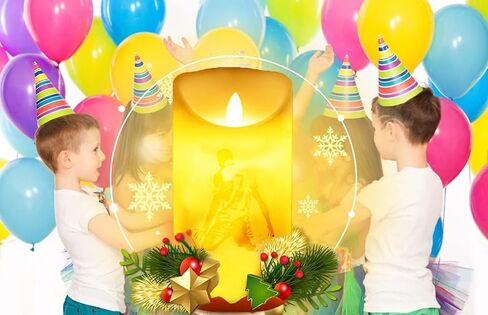 Miracle Candle,Flameless Butterfly Pattern Plastic LED Magical Wobble Candle，Wax Pillar with Moving Flame (D) in Saudi Arabia