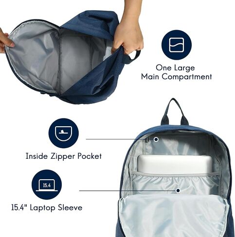 Haimont Lightweight Travel Backpack 20L, Carry on Backpack, Casual Laptop Daypack with Laptop Compartment for Hiking Outdoor Sports, Navy Blue in Saudi Arabia
