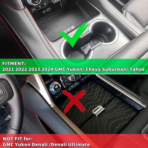 2 قطعة صينية تنظيم وحدة التحكم المركزية متوافقة مع GMC Yukon/Chevy Suburban/Tahoe 2021 2022 2023 2024 وحدة التحكم الأمامية الجانبية صندوق تخزين معلق الملحقات الداخلية (ليس للدينالي) in Kuwait