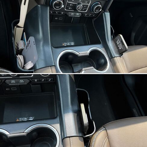 2 قطعة صينية تنظيم وحدة التحكم المركزية متوافقة مع GMC Yukon/Chevy Suburban/Tahoe 2021 2022 2023 2024 وحدة التحكم الأمامية الجانبية صندوق تخزين معلق الملحقات الداخلية (ليس للدينالي) in Kuwait