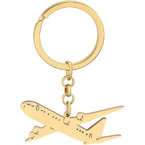 Stainless Steel Airplane Keychain Pilot Gifts for Women Girls Teens Car Keys Backpack Accessories Aviation Gifts