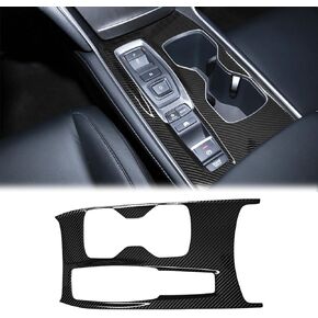 SUNJIKA Compatible with Carbon Fiber Gear Shifter Box Gun Water Cup Holder Panel Cover Trim Interior Accessories for Honda Accord 10th Gen 2018 2019 2020 2021 2022 (Hybrid 1pc Brushed Black)