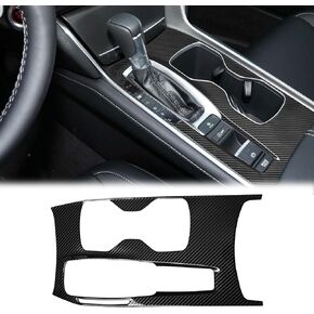 SUNJIKA Compatible with Carbon Fiber Gear Shifter Box Gun Water Cup Holder Panel Cover Trim Interior Accessories for Honda Accord 10th Gen 2018 2019 2020 2021 2022 (Hybrid 1pc Brushed Black) in Kuwait