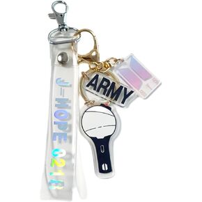 Keychain for B-TS Set(2 PCS) Signature Merchandise Army Bomb Key Ring & Bangtanboys Name Keychain Army Gift Merch