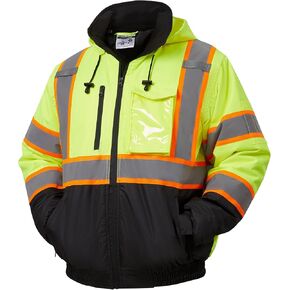High Visibility Safety Jacket,Reflective Waterproof Jacket with Black bottom,Construction Work Jacket for Men/Women