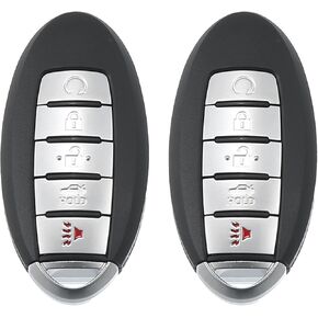 X AUTOHAUX 2pcs 433MHz KR5S180144014 Replacement Smart Proximity Insert Keyless Entry Remote Key Fob for Nissan Altima Maxima 2016 2017 2018 5 Buttons 4A Chip IC: 7812D-S180204