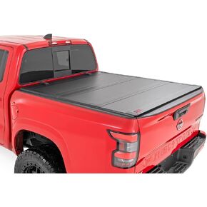 Rough Country Hard Tri-Fold Flip Up Truck Bed Cover for Nissan Frontier 2WD/4WD (2005-2021) - Fits 5' (60") Bed, Weather-Resistant Tonneau Truck Cover