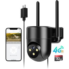 LIWAN Solar Security Cameras Wireless Outdoor, 2K 360° View Pan/Tilt WiFi Security Camera