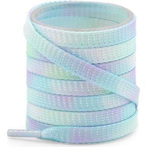 YJRVFINE Gradient Flat Shoe Laces: Thick Colorful Sneakers Shoelaces 2 Pair
