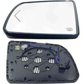 Tundra Driver Side Heated Mirror Glass Compatible with 2007-2020 Toyota Tundra, 2008-2017 Toyota Sequoia Left Side Heated Mirror Glass with Rear Holder Turn Indicator