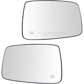 TRQ Mirror Glass Pair LH & RH Sides Power Heated for Dodge Ram 1500 2500