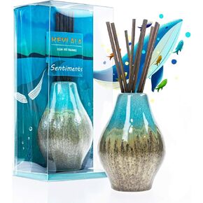 Ocean Mist Reed Diffuser Set, Bathroom Diffuser, Reed Diffuser with Aromatherapy Oil Refill - Elegant Home Fragrance Gift for Home, Bathroom, Kitchen, and Office