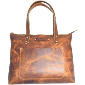 Genuine Full Grain Leather Shoulder Tote Bag for Women