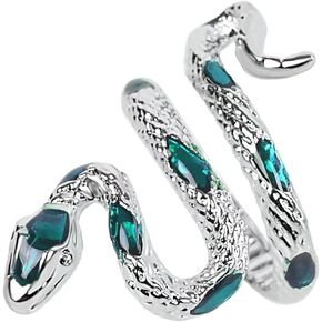 Green Snake Ring Silver Snake Adjustable Open Ring Snake Jewelry for Snake Lover Women Teens in Saudi Arabia