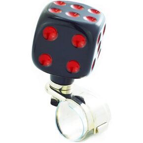 Abfer Steering Wheel Spinner Car Wheel Suicide Knob Dice Power Handle Turning Helper Fit Most Vehicles (Red)