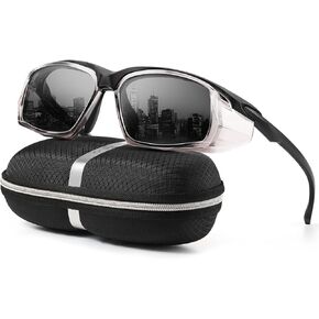 Night Vision Driving Glasses - Safety Glasses for Men Women, Anti Glare Fog and Scratch Polarized Nighttime Glasses