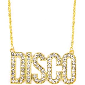 Disco Necklace Hippie Necklace for Men 70s Disco Outfit Gold Chain Disco Accessories Trendy Ncklace for 70s Party Jewelry Gift
