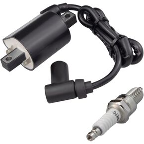 Ignition Coil & Spark Plug Replacement Parts Fits for Yamaha Gas Golf Cart G2 G5 G8 G9 G11 G14 1985-1996 J38-82310-20-00, JF2-82310-00-00, BR8ES,99999-02368-00.