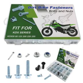 250PCS Fastens Bodywork Plastics Fairing Bolts Kit Fit for KDX50 03-06, KDX80 79-00, KDX125 90-99, KDX200 83-06, KDX220 97-06, KDX250 80-1995 Bolt Kit Screws Fasteners