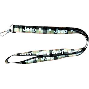 Jeep Tartan Plaid Pattern with Text and Grille Logos 18" Lanyard - Swivel Lobster Clasp for Keys, Badge Holder, Id Badges, Card Holder and Keychain