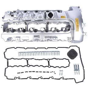 ترقية غطاء صمام المحرك الألومنيوم مع غطاء النفط 264-936 استبدال لسيارات BMW N54 135i 335i 535i 740i 740Li M2 M235i M240i X6 Z4 L6 3.0L - 11127565284 11127565286