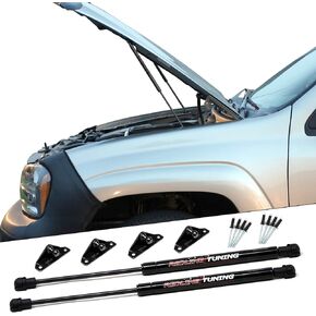 Redline Tuning 21-16008-02 Hood QuickLIFT Plus System Compatible with Chevy Trailblazer 2002-2009 (Black Powder Coated Hardware & Black Gas Struts)