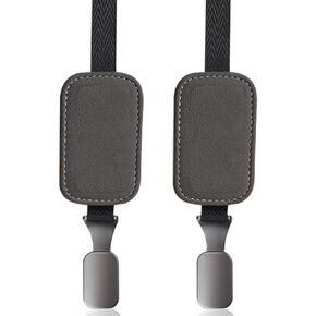 2PCS Car Headrest Hooks, Leather Auto Seat Back Hanger Storage Hooks, Car Seat Hooks for Purses and Bags, Car Interior Organization Accessories (Black)