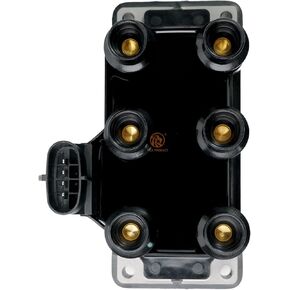 HLZPRODUCT حزمة ملف الإشعال FD488 مجموعة من 1 متوافقة مع Ford Contour E150 E250 F150 Mondeo Mustang Ranger Taurus Thunderbird WindStar Jaguar XJ12 Mazda B3000 MPV Mercury Cougar 2.5 3.0 3.8 4.2 V6