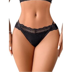 SweatyRocks Women's Lace Thongs Seamless Cheeky Breathable Underwear Panties Tangas