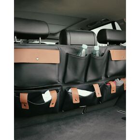 Premium Back of Seat Car Organizer - Automotive Seat Back Organizers - Back of Car Seat Organizer Kids Car Toy Storage - Car Organization Back Seat - Leather Car Seat Caddy 1 Pc Black