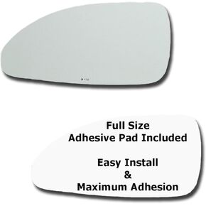 Mirror Glass + Full Size Adhesive Pad for 2008-2012 Buick Enclave Driver Side Replacement - Dim Fit Over (2008 2009 2010 2011 2012)