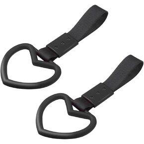 Fekey&JF 2PCS Tsurikawa Rings Heart-Shaped Car Hand Strap, Rear Bumper Warning Loop Janpanese Heart Handle for Cars, SUV, Subway, Bus, Auto Interior Exterior Warning Decoration (Blue/Black) in Kuwait