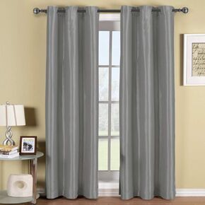 Elegant Comfort Triple Layer Thermal Insulated Blackout Grommet Window Panel Set (Set of 2) -Room Darkening, Energy Saving and Noise-Reducing - (54" x 84" Each), Silver Grey