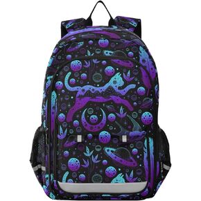 ALAZA Boho Witch Cat Moon Laptop Backpack Purse for Women Men Travel Bag Casual Daypack with Compartment & Multiple Pockets