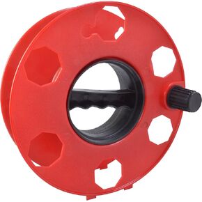 Woods E103 E-103 Wheel, Holds Up to 150 16/3 Extension 125 Feet of 14/3 Gauge Cord, Holiday, Rope, Hose Reel Storage and Light Wire, Heavy Duty Plastic, red and black