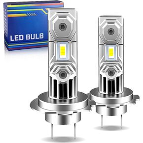 H7 LED Bulb, H7 Bulbs 12000LM 300% Super Bright 6500K White H7 Fog Light Bulbs, 1:1 Mini Size H7 Light Bulbs Fanless Plug and Play, Pack of 2