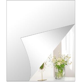 DARENYI Acrylic Mirror Sheets 14'' x 12'' x 1Pcs Frameless Adhesive Mirror Tiles for Wall, Flexible Mirror Stickers Wall Mirror Stick on Mirror for Gym, Bathroom, Bedroom, Home Decor
