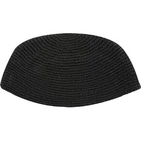 Black Freak Kippah Hand Made Large 9.5" (24 cm) Full Head Coverage