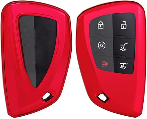 Keyless Entry Remote Accessories Key Fob Cover Case Fit for GMC Yukon Chevy Suburban Tahoe GM-13541565/13537962 Buick (Red) in Saudi Arabia