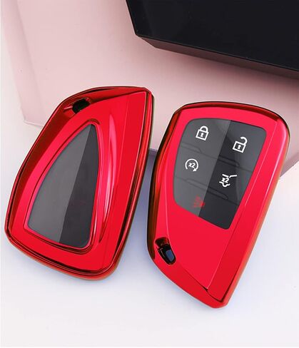 Keyless Entry Remote Accessories Key Fob Cover Case Fit for GMC Yukon Chevy Suburban Tahoe GM-13541565/13537962 Buick (Red) in Saudi Arabia