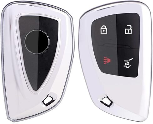 Keyless Entry Remote Accessories Key Fob Cover Case Fit for GMC Yukon Chevy Suburban Tahoe GM-13541565/13537962 Buick (Red) in Saudi Arabia