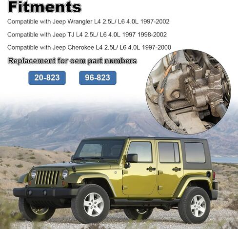 مضخة توجيه كهربائية متوافقة مع جيب رانجلر TJ L4 2.5L/ L6 4.0L 1997 1998 1999 2000 2001 2002، جيب شيروكي L4 2.5L/ L6 4.0L 1997 1998 1999 2000، استبدال لـ 20-823، 96-823 in Kuwait