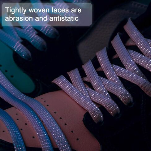 YJRVFINE Gradient Flat Shoe Laces: Thick Colorful Sneakers Shoelaces 2 Pair in Kuwait