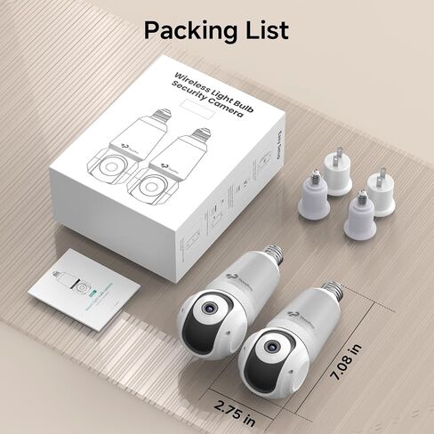 2K Light Bulb Security Cameras Wireless Outdoor, 5G&2.4G WiFi Cameras for Home Security with Adjustable LED Lights, IPX6 Waterproof, 360° Motion Tracking and AI Human Detection -1 Pack in Saudi Arabia